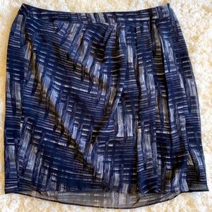 Loft Navy & Gray Skirt - 16